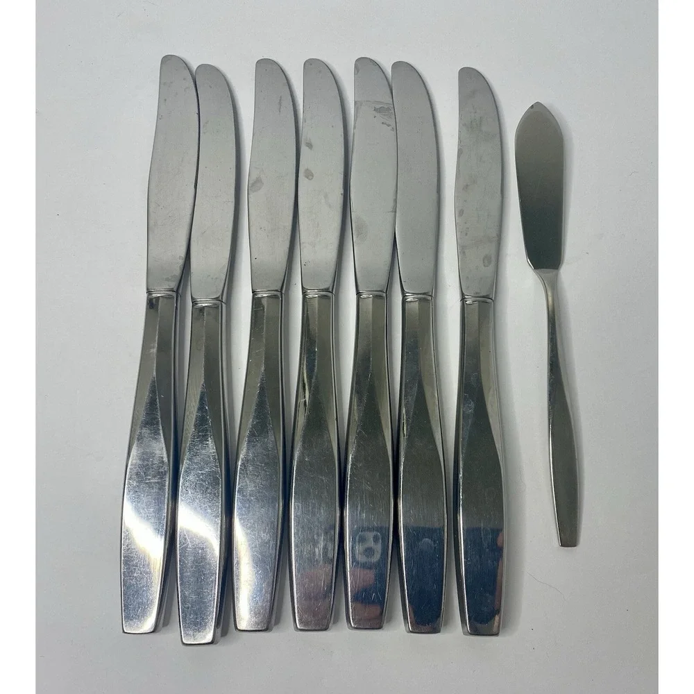 Oneida USA Ltd LIDO Stainless 7 Dinner Knives 1 Butter Knife Replacements